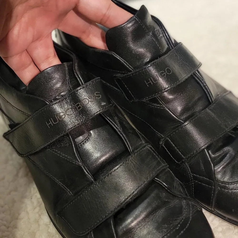 Boss By Hugo Boss Mens Black Leather Shoes - Picture 7 of 16